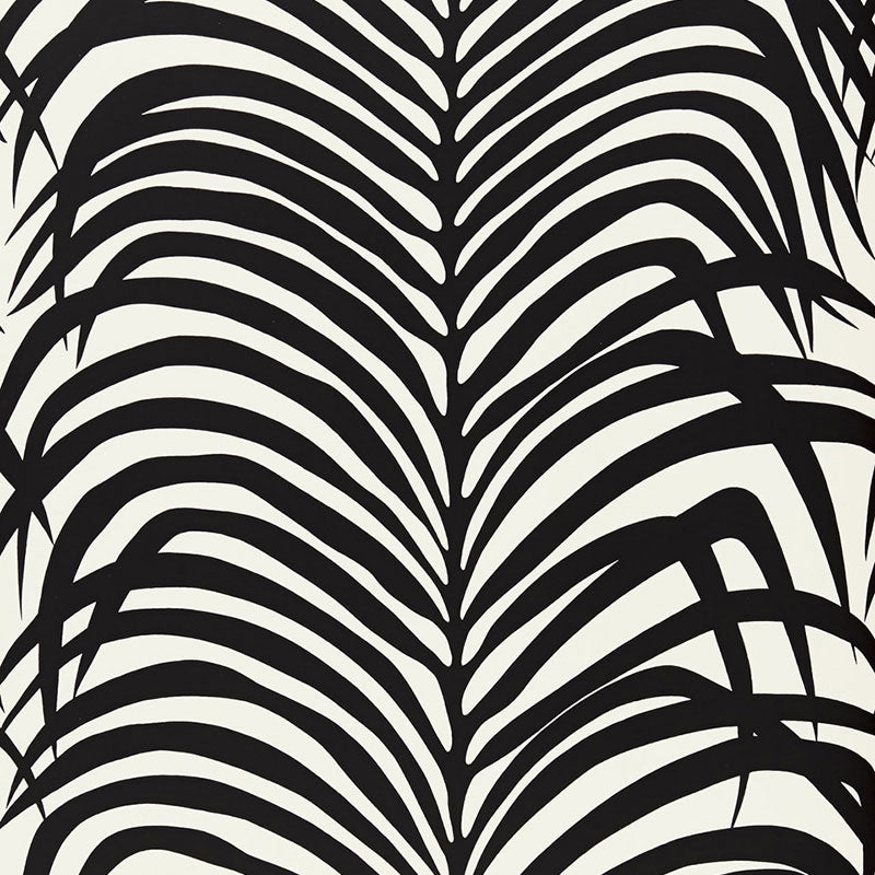Schumacher ZEBRA PALM EBONY  | Atlanta Fabrics