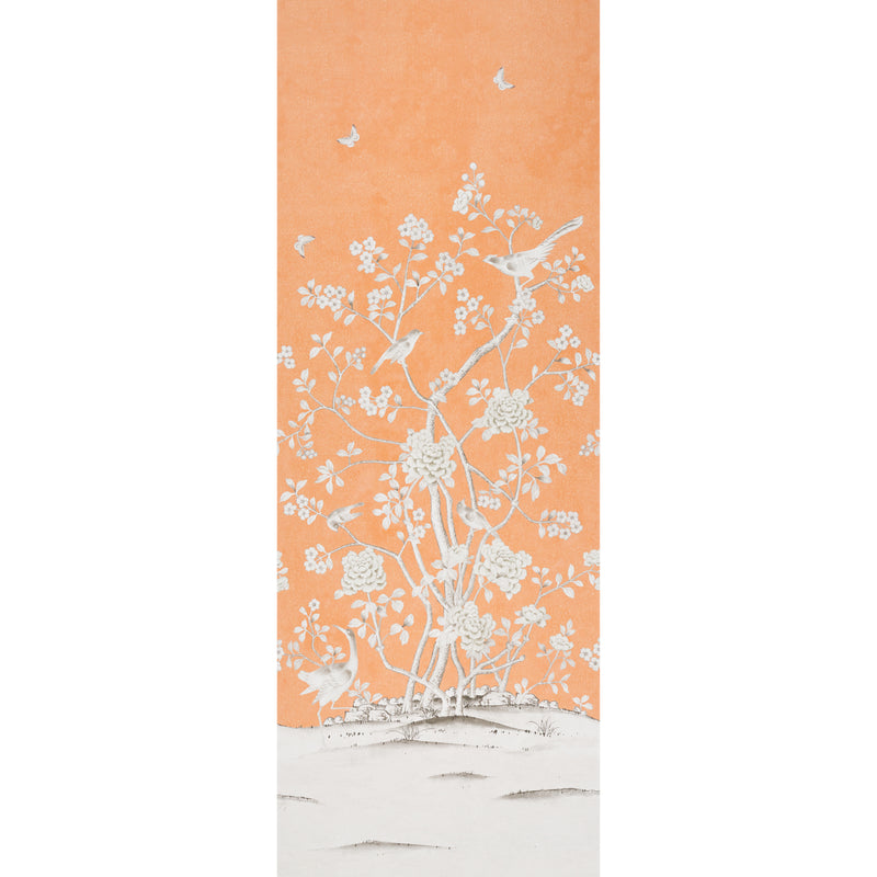 Schumacher Chinois Palais Panel Tangerine  | Atlanta Fabrics