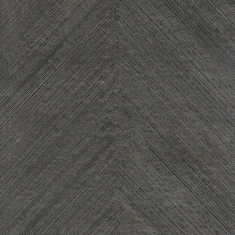 Schumacher COMBED CHEVRON BLACK SLATE WALLCOVERING | Atlanta Fabrics