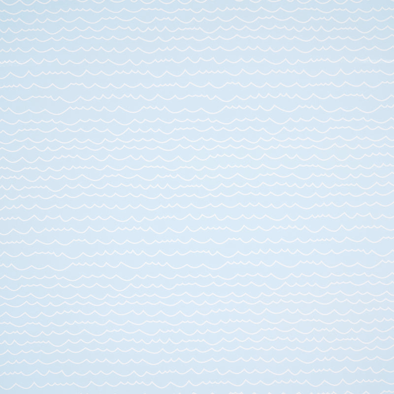 Schumacher WAVES WHITE ON SKY  | Atlanta Fabrics