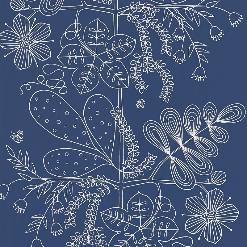 Schumacher BLOMMEN MARINE  | Atlanta Fabrics