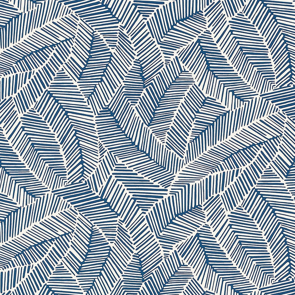 Schumacher ABSTRACT LEAF NAVY  | Atlanta Fabrics