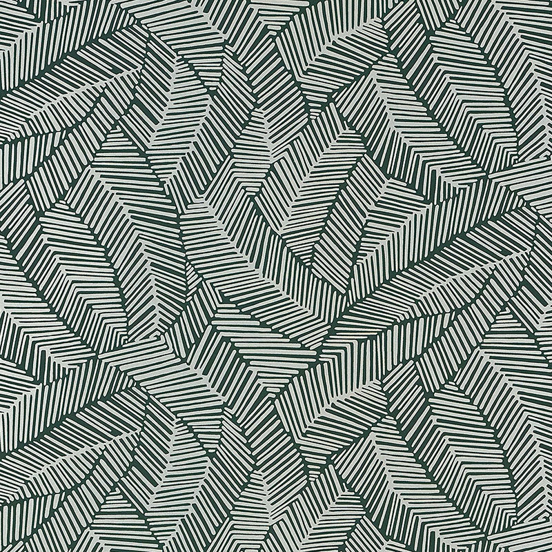 Schumacher ABSTRACT LEAF METALLIC SLATE  | Atlanta Fabrics