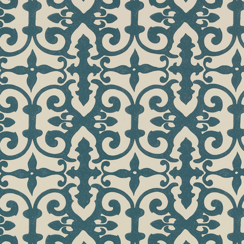 Schumacher FERNE PARK PEACOCK BLUE  | Atlanta Fabrics