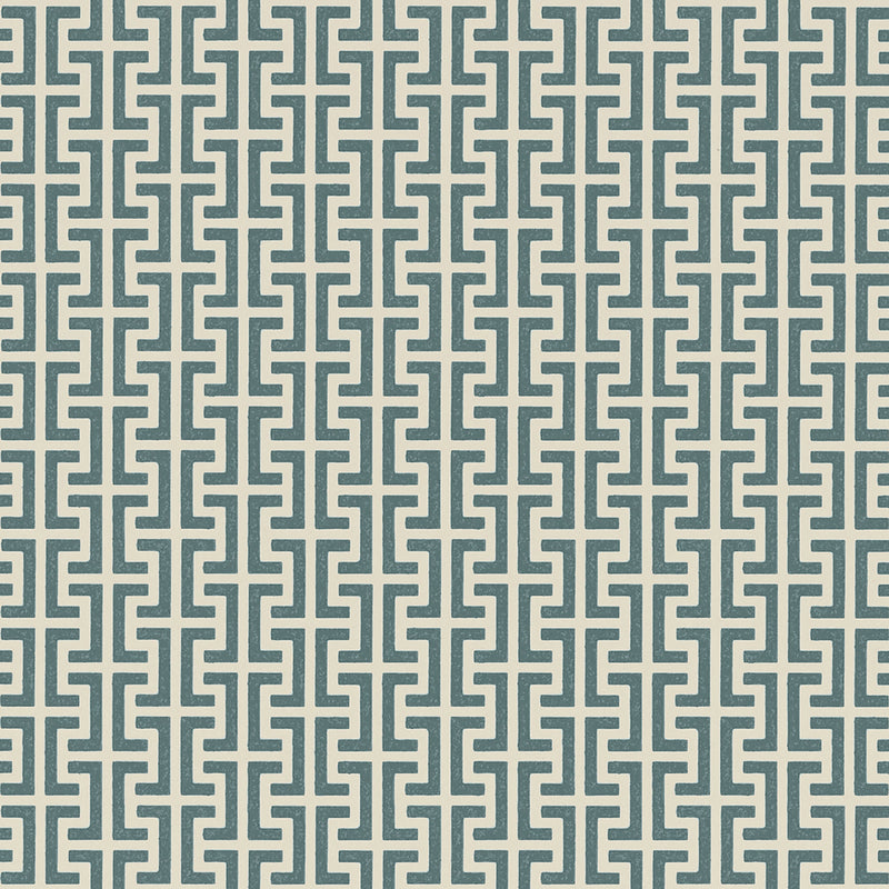 Schumacher TEMPLE PEACOCK BLUE  | Atlanta Fabrics