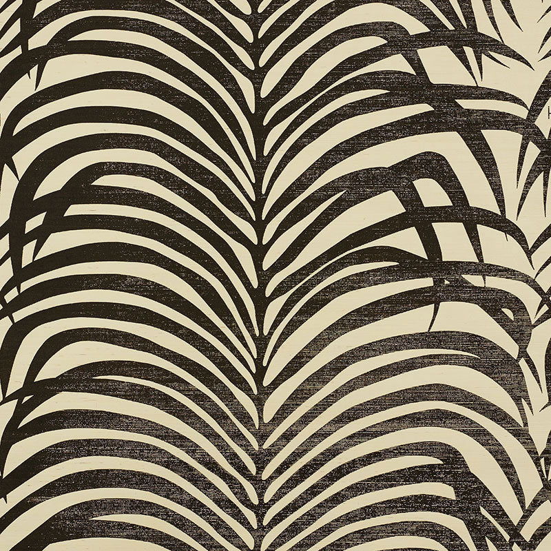 ZEBRA PALM SISAL BLACK ON IVORY