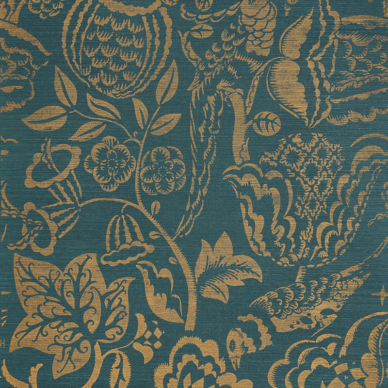 UCCELLO SISAL GOLD ON PEACOCK