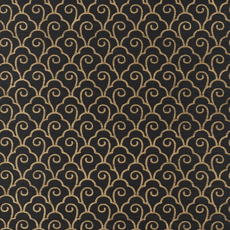 SCALLOP FILIGREE SISAL GOLD ON JET