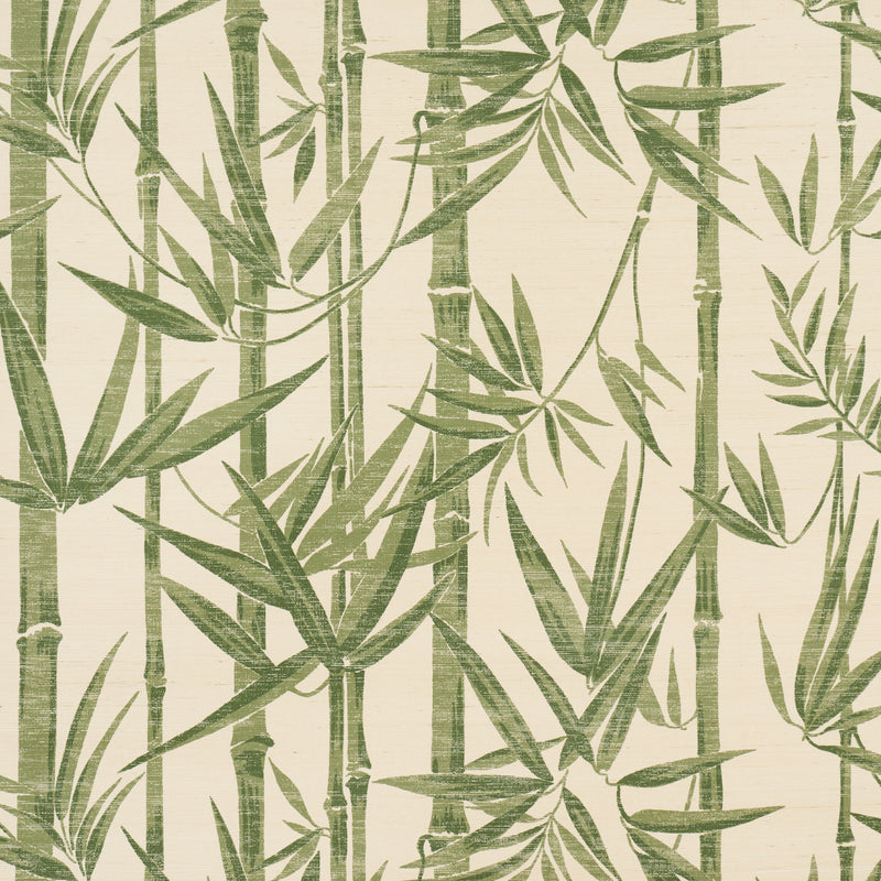 Schumacher LES BAMBOUS SISAL GREEN  | Atlanta Fabrics