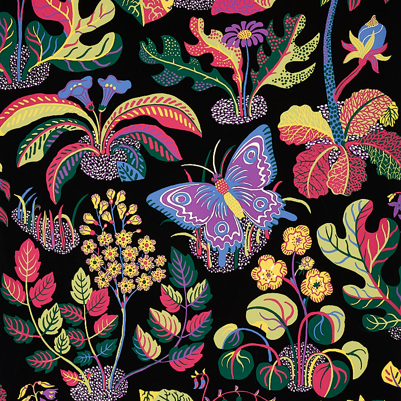 Schumacher EXOTIC BUTTERFLY BLACK  | Atlanta Fabrics