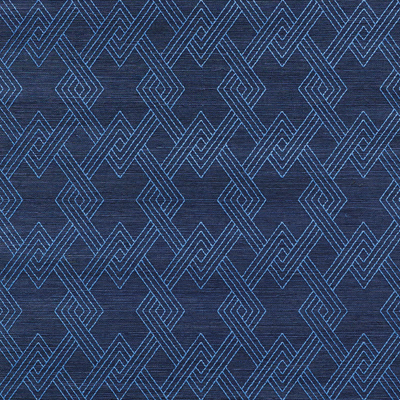 HIX EMBROIDERED SISAL BLUE