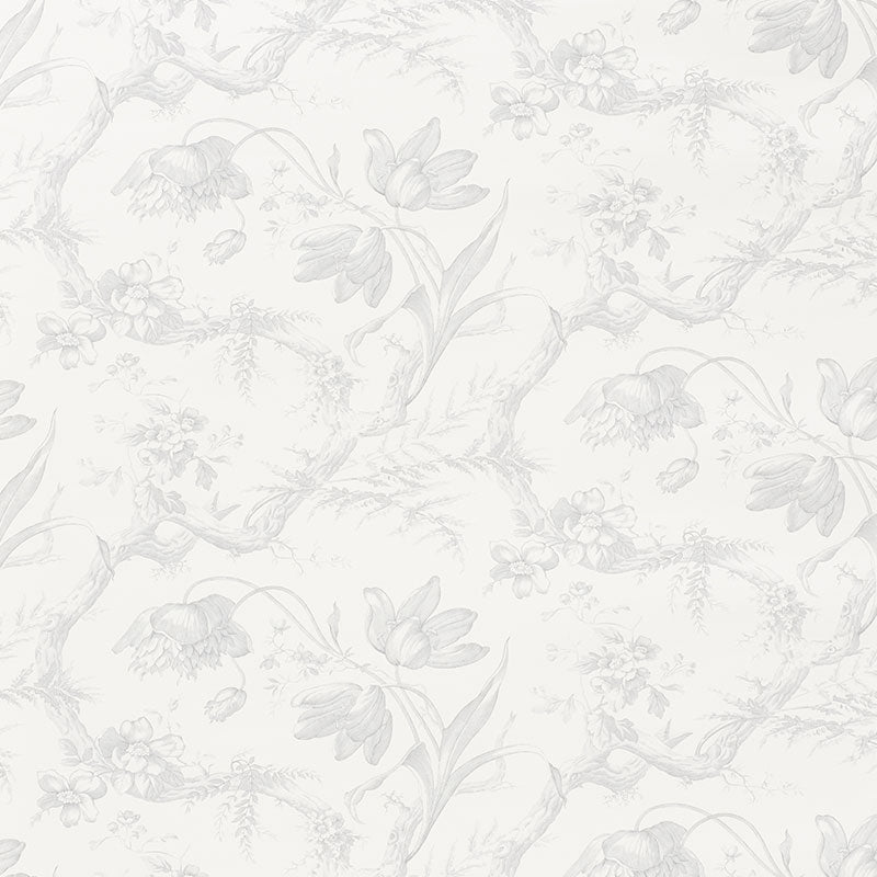 Toile De Fleurs Grisaille