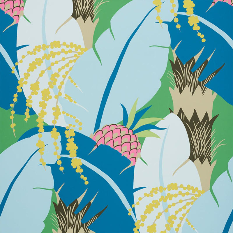SCHUMACHER ANANAS PEACOCK WALLCOVERING | Atlanta Fabrics