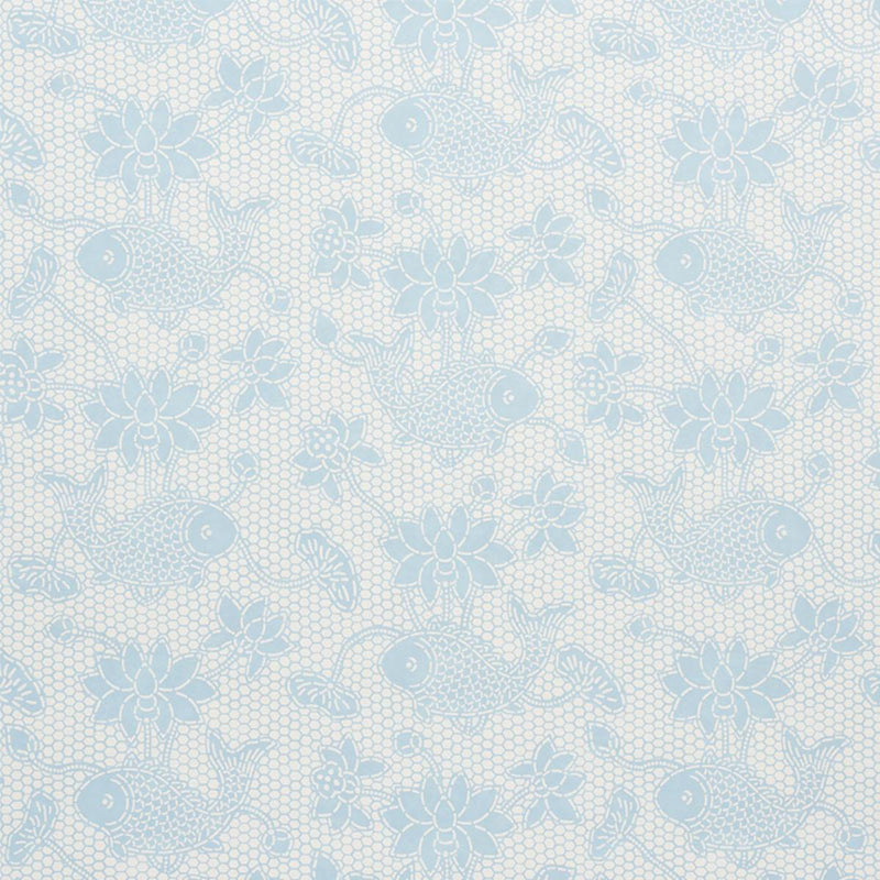 SCHUMACHER LOTUS BATIK SKY WALLCOVERING | Atlanta Fabrics
