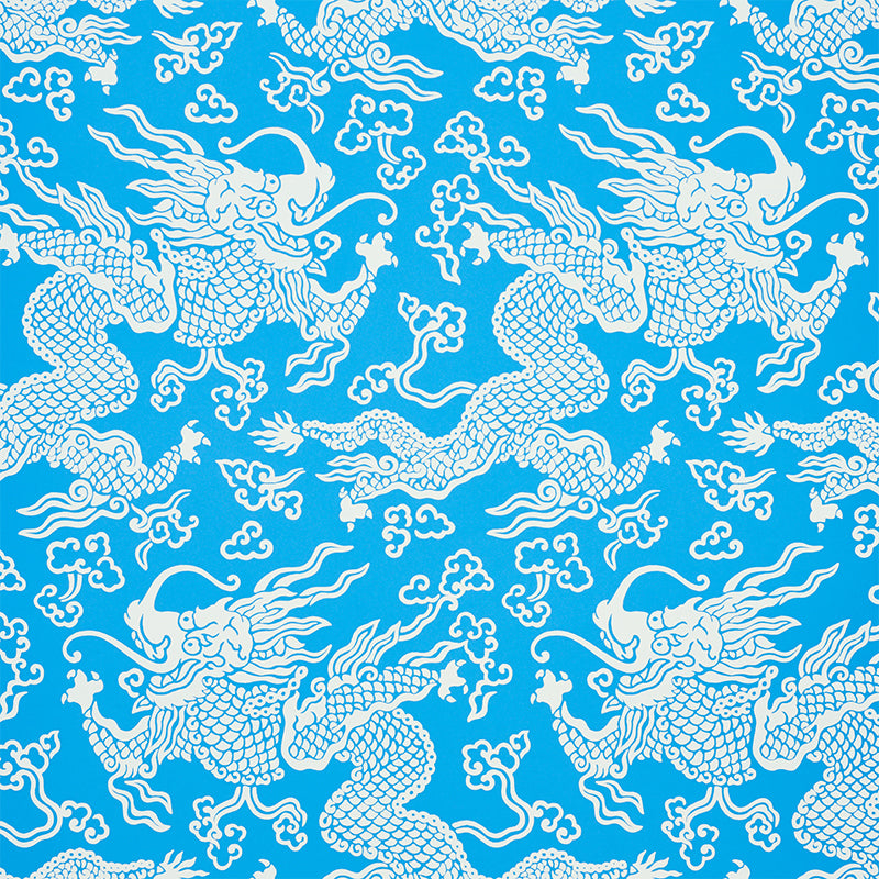 RUAN DRAGON DAMASK BLUE