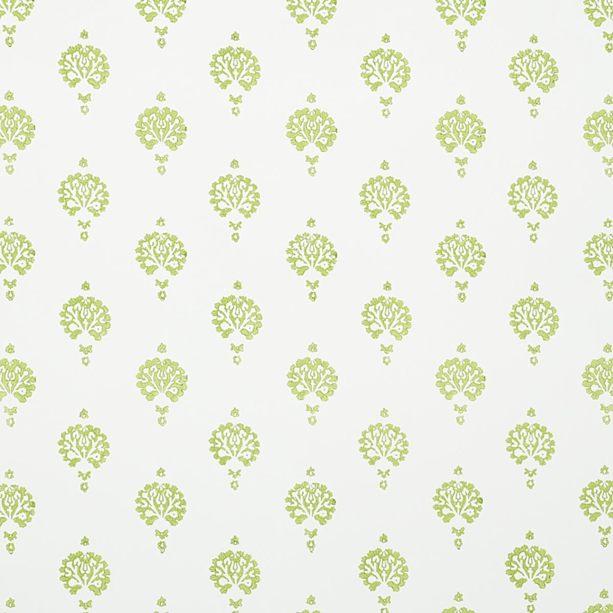 SCHUMACHER DAHLIA HAND BLOCKED PRINT LEAF WALLCOVERING | Atlanta Fabrics
