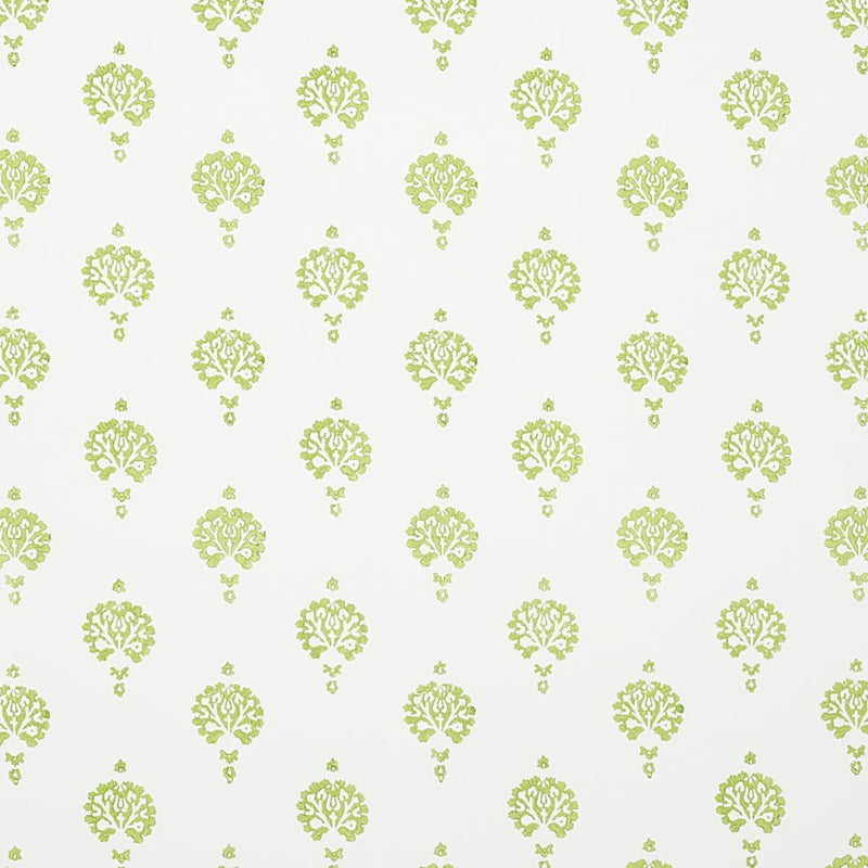 SCHUMACHER DAHLIA HAND BLOCKED PRINT LEAF WALLCOVERING | Atlanta Fabrics