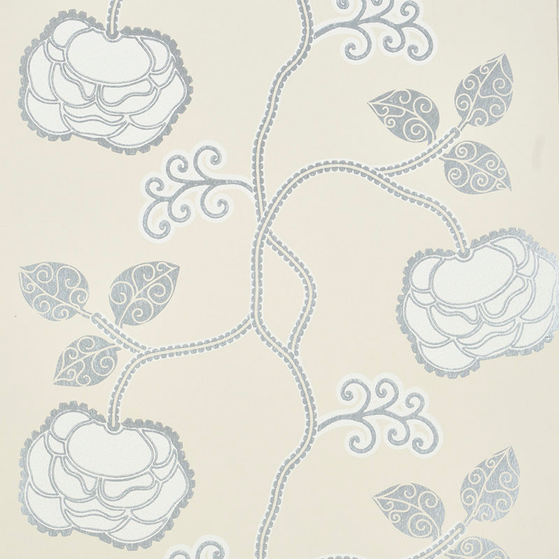 Schumacher QUEEN FRUIT SILVER WHITE  | Atlanta Fabrics