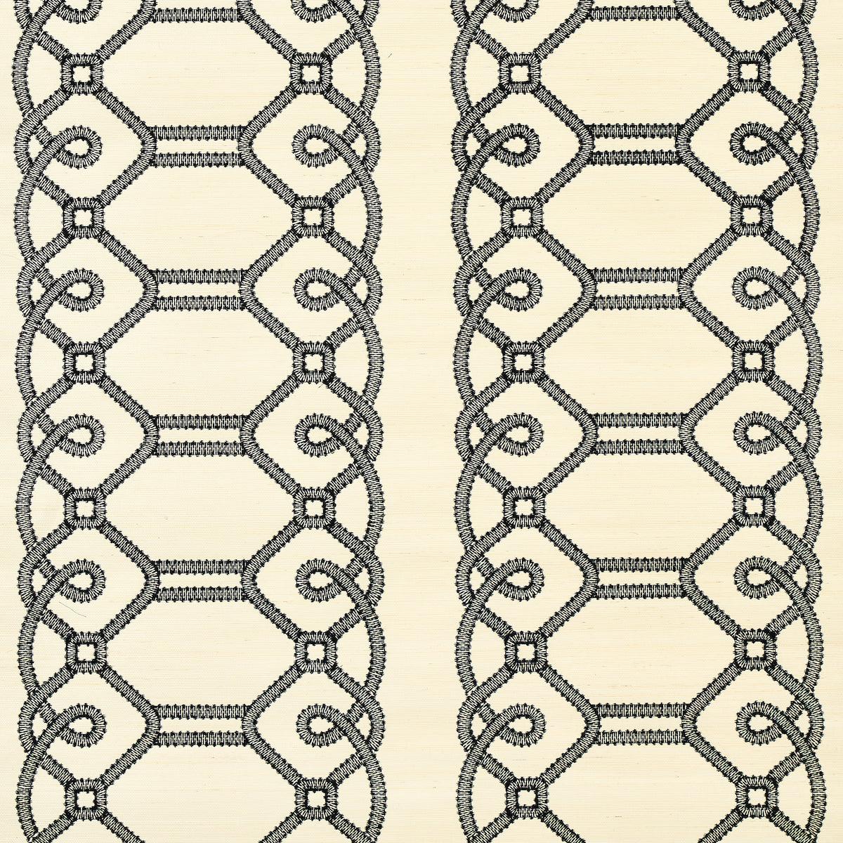ZIZ EMBROIDERED SISAL BLACK