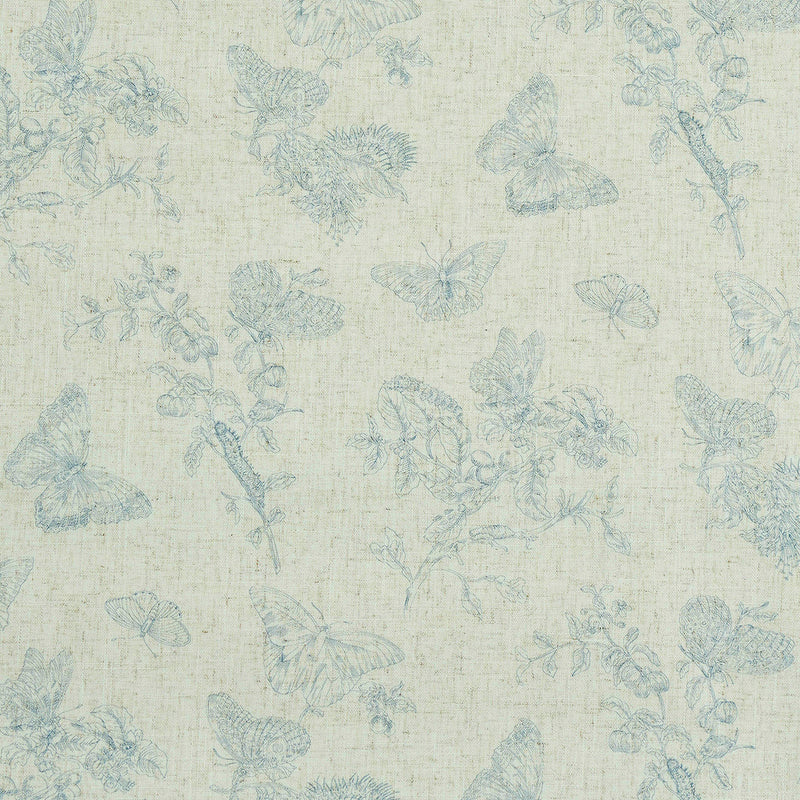 Schumacher BAUDIN BUTTERFLY LINEN BLUE  | Atlanta Fabrics