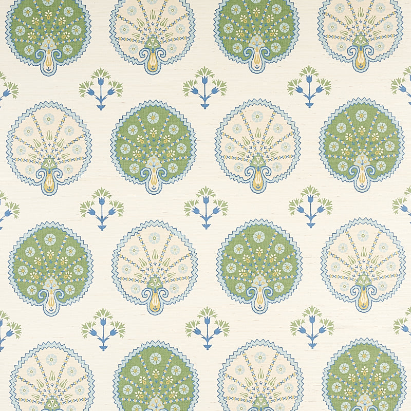 Schumacher CHAMBA CROWN SISAL GREEN  | Atlanta Fabrics