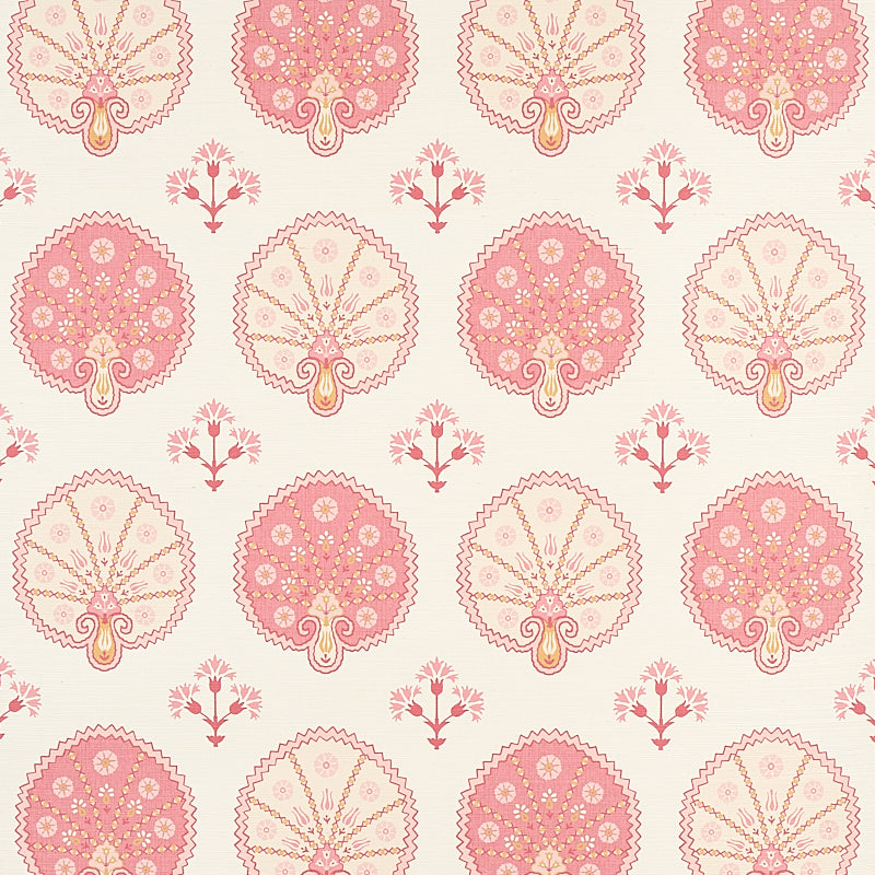 Schumacher CHAMBA CROWN SISAL PINK  | Atlanta Fabrics