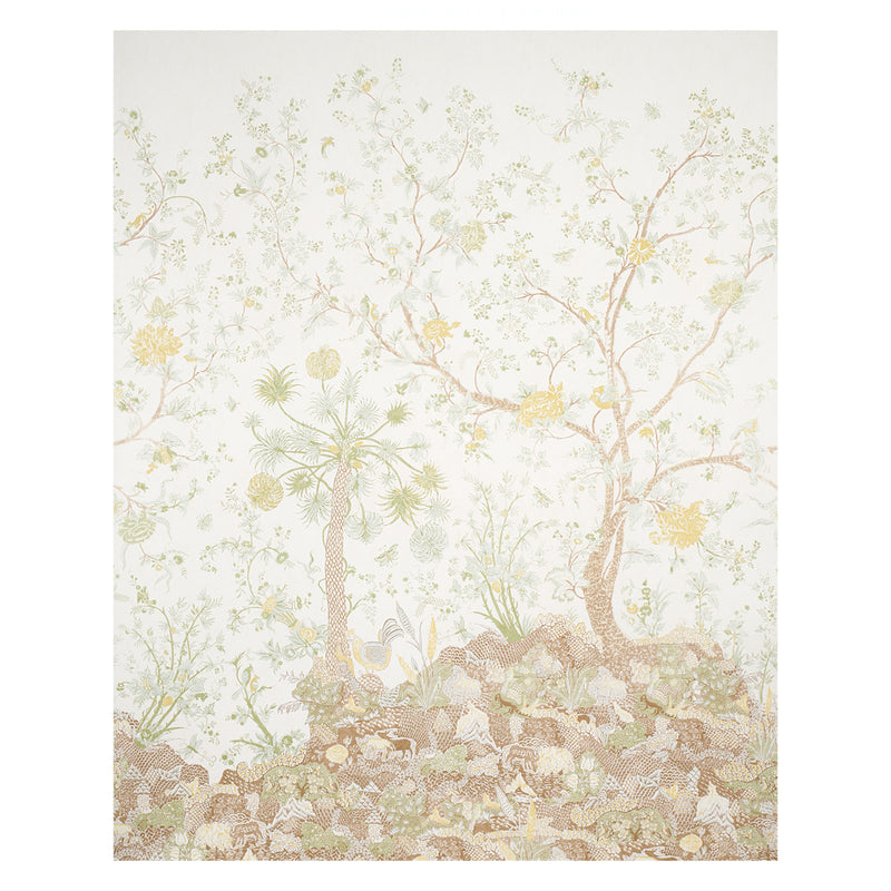 Schumacher AMALTAS PANEL SET GREEN & YELLOW  | Atlanta Fabrics