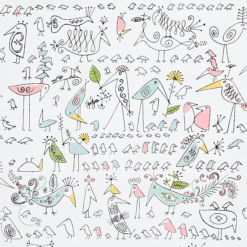 Schumacher Aviary Soft Multi  | Atlanta Fabrics