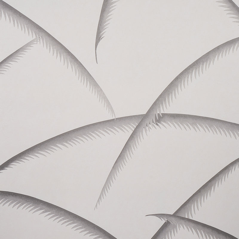Schumacher DECO PALMS CHARCOAL  | Atlanta Fabrics
