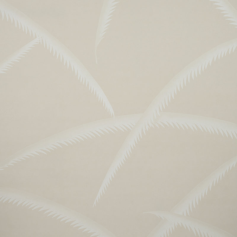 Schumacher DECO PALMS IVORY ON NATURAL  | Atlanta Fabrics