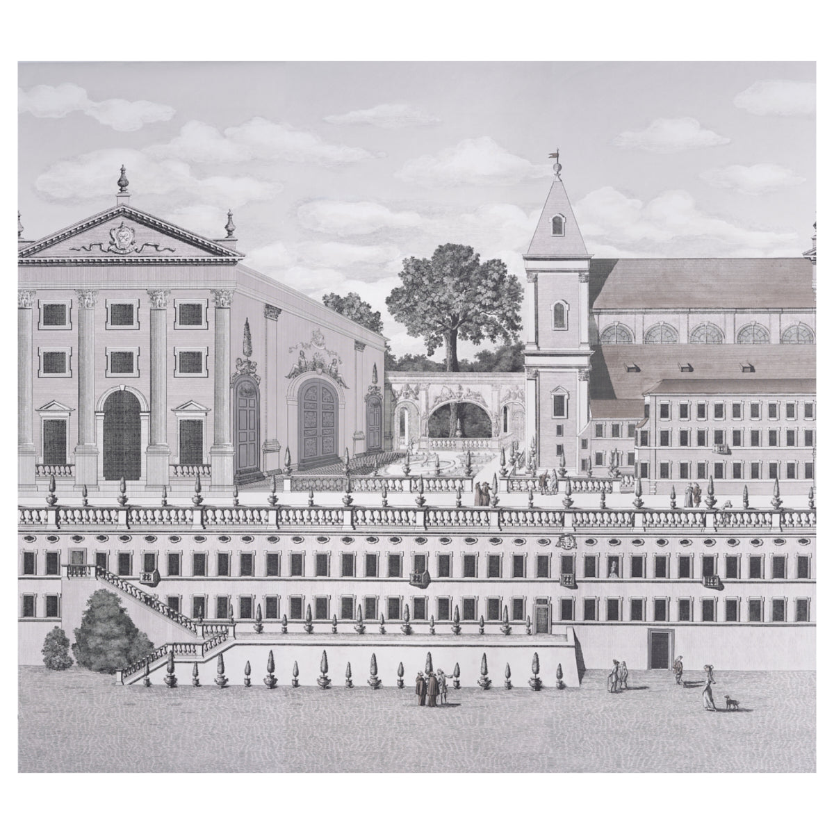 PIAZZA FIRENZE PANEL SET GRISAILLE