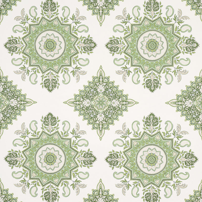 Schumacher MONTECITO MEDALLION LEAF GREEN  | Atlanta Fabrics