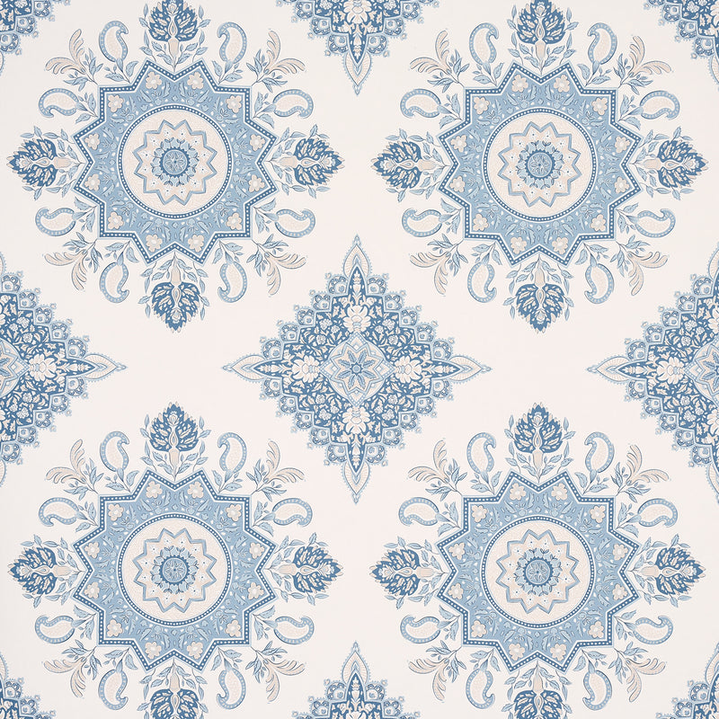 Schumacher MONTECITO MEDALLION CHINA BLUE  | Atlanta Fabrics