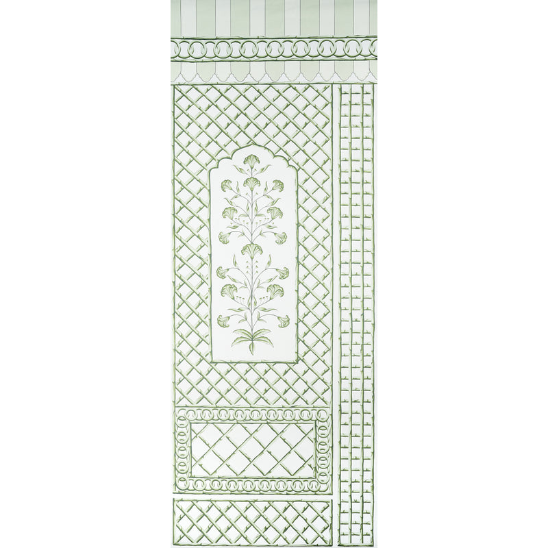 Schumacher BAMBOO TRELLIS PANEL A GREEN  | Atlanta Fabrics