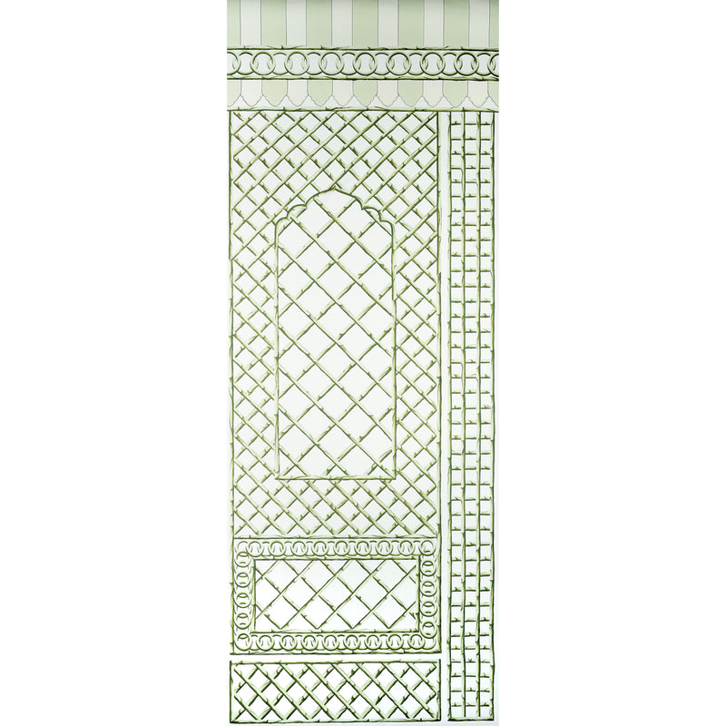 Schumacher BAMBOO TRELLIS PANEL B GREEN  | Atlanta Fabrics