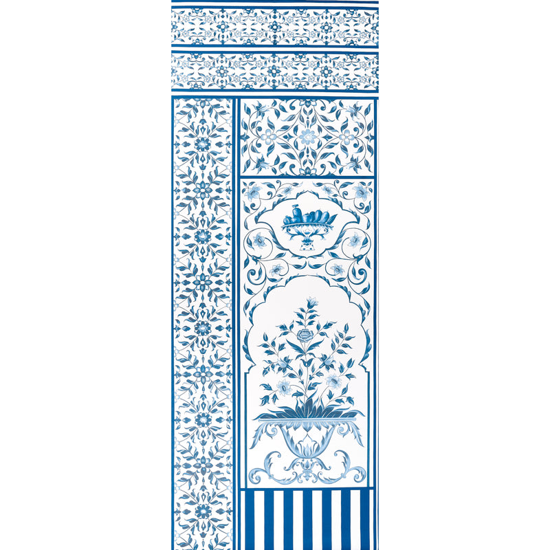 Schumacher MUGHAL GARDEN PANEL A BLUE  | Atlanta Fabrics