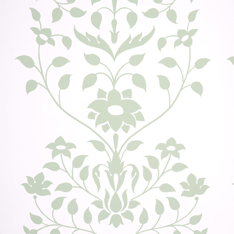 Schumacher JAIPUR MUGHAL FLOWER GREEN  | Atlanta Fabrics