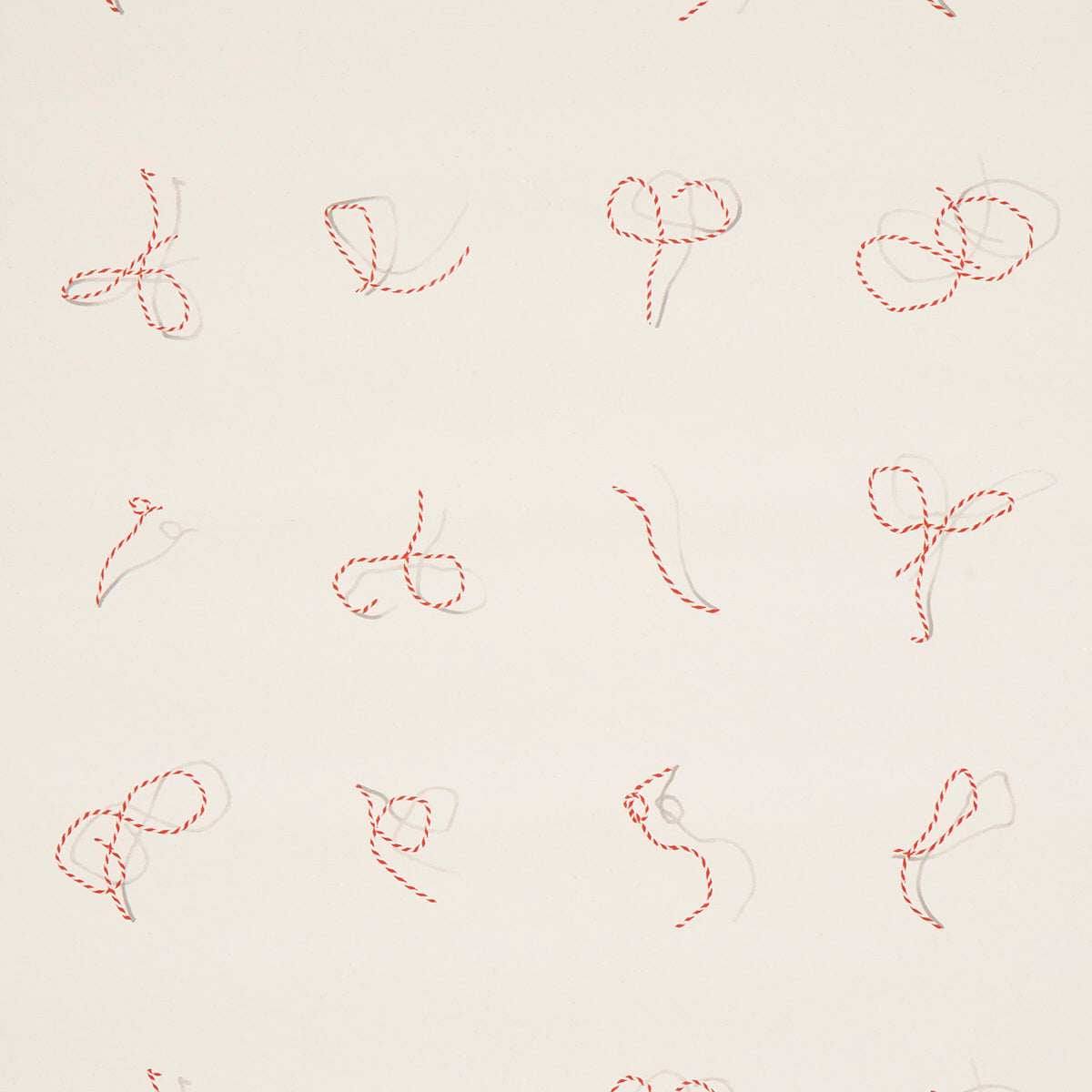 BUTCHER STRING RED AND WHITE ON IVORY
