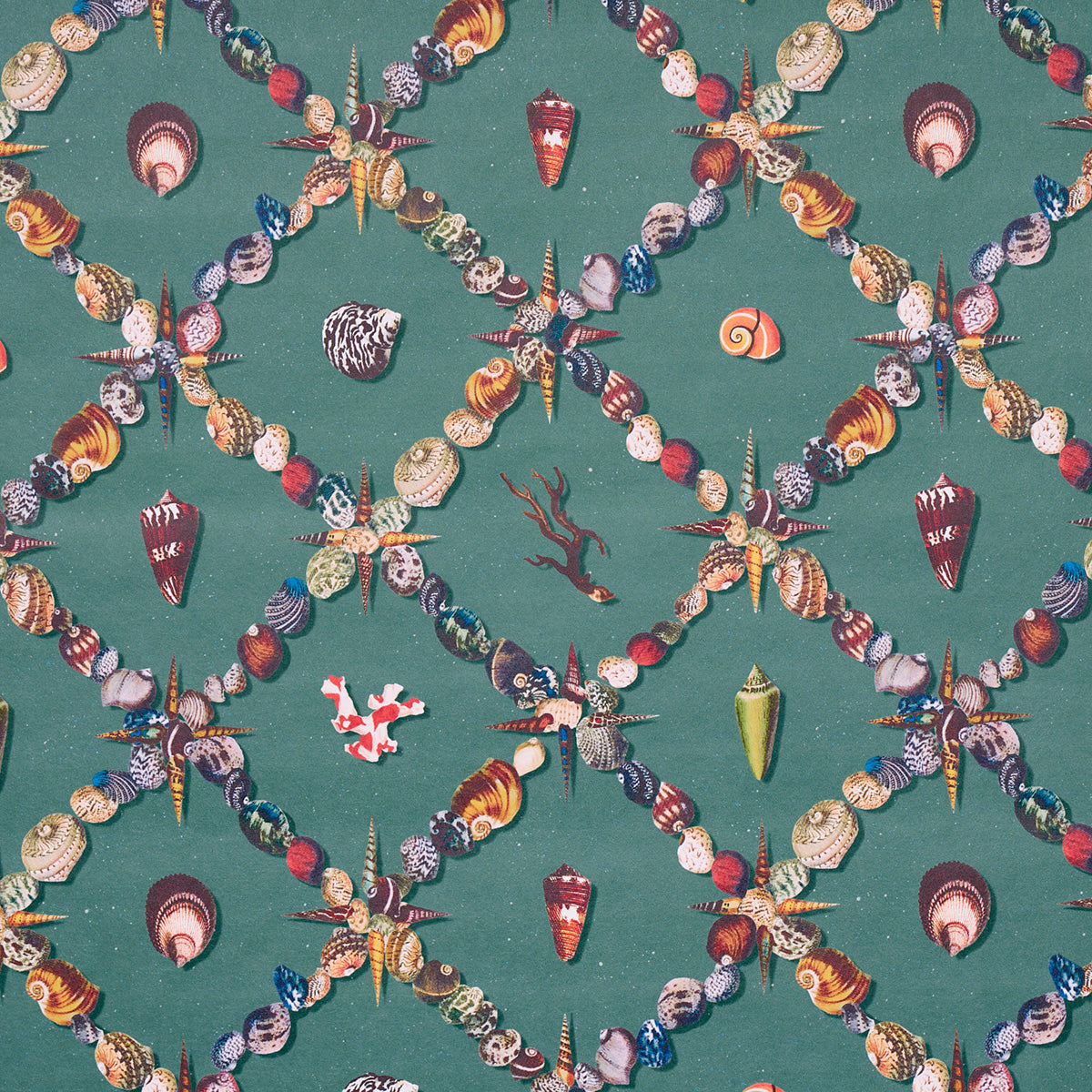 GROTTO TREILLAGE MULTI ON TEAL