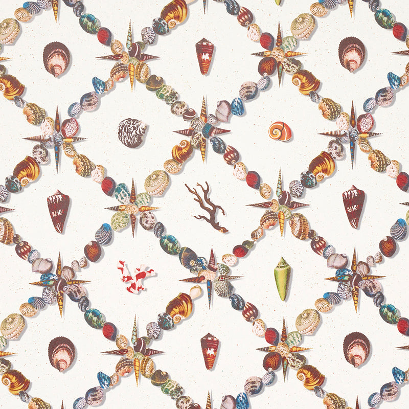 Schumacher GROTTO TREILLAGE MULTI ON IVORY  | Atlanta Fabrics