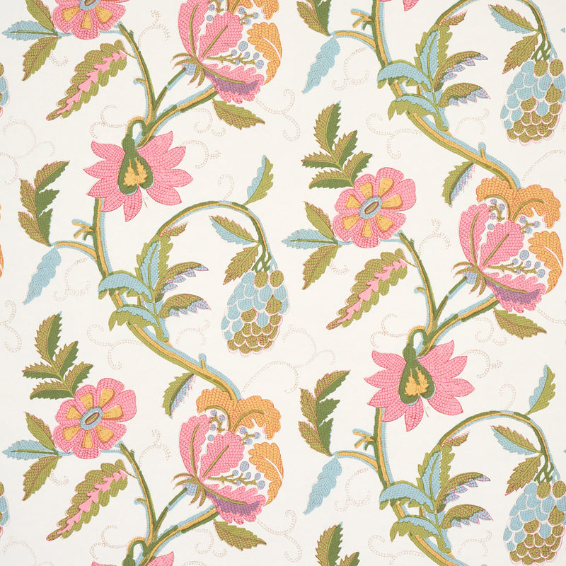 Schumacher INDALI PINK & LEAF  | Atlanta Fabrics