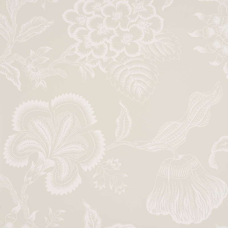 Schumacher HOTHOUSE FLOWERS SILHOUETTE CREAM  | Atlanta Fabrics