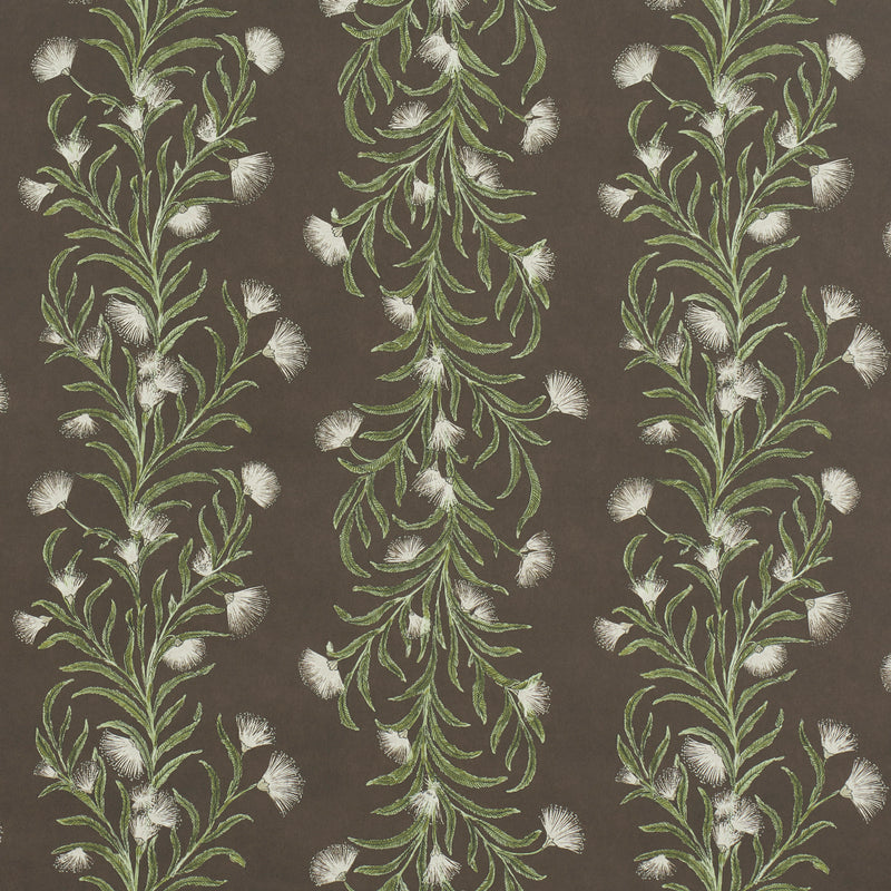 Schumacher TASMANIAN MIMOSA BROWN &GREEN  | Atlanta Fabrics