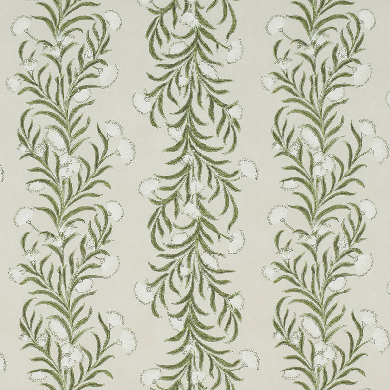 Schumacher TASMANIAN MIMOSA IVORY & GREEN  | Atlanta Fabrics