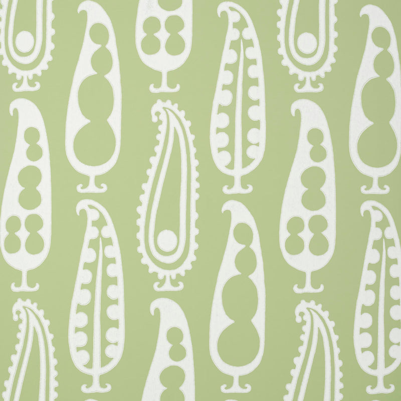 Schumacher PAISLEY PEAS GREEN  | Atlanta Fabrics