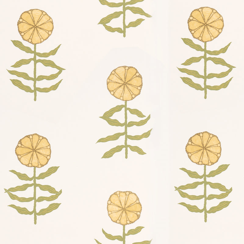 Schumacher PRETTY PETALS SOFT YELLOW  | Atlanta Fabrics