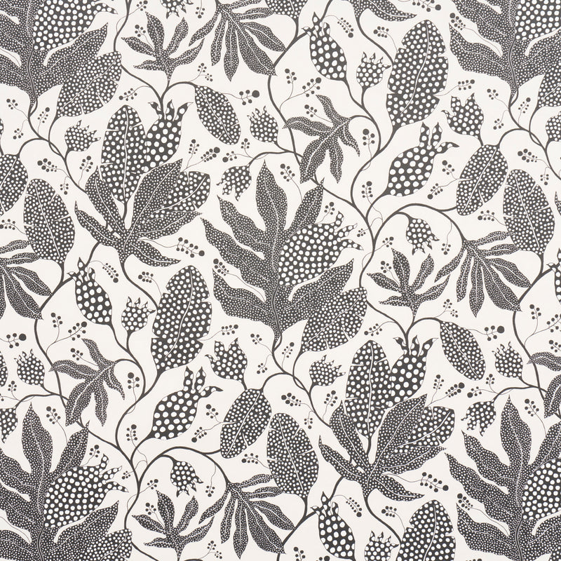 Schumacher POLKA DOT JUNGLE BLACK & CREAM  | Atlanta Fabrics