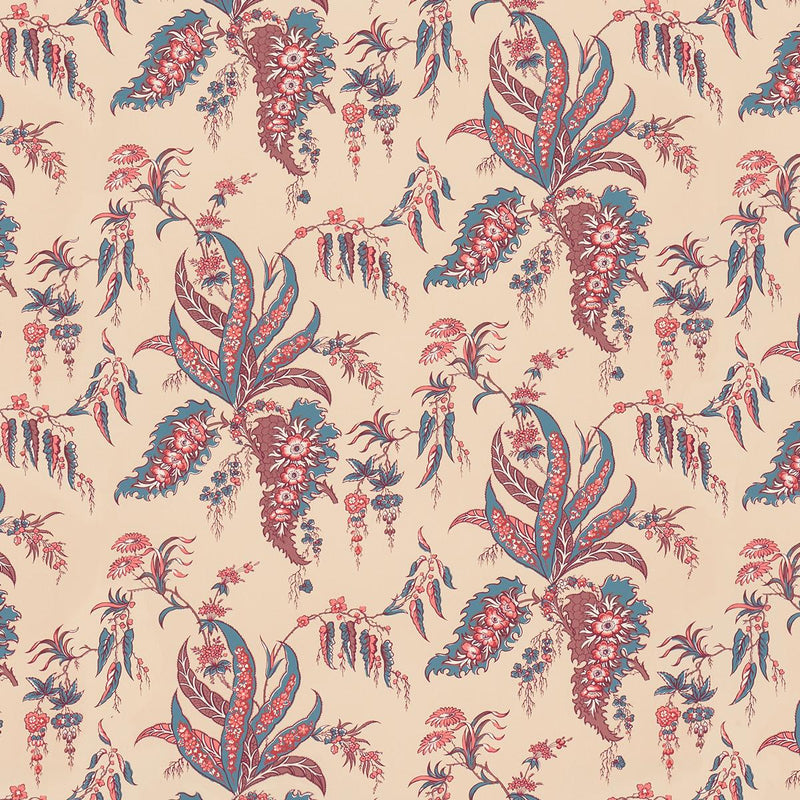 SCHUMACHER APOLLINE BOTANICAL ROUGE & BLEUÂ Â  WALLCOVERING | Atlanta Fabrics