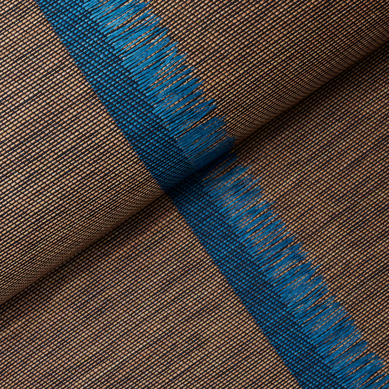 Schumacher AXEL FRINGE WALLCOVERING PEACOCK/BROWN  | Atlanta Fabrics