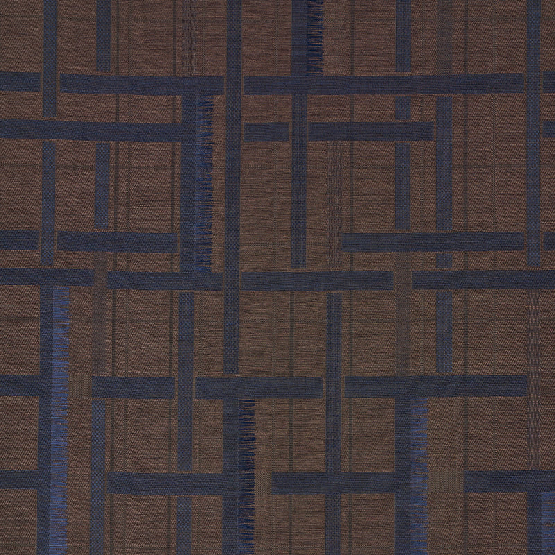 Schumacher AXEL PLAID WALLCOVERING NAVY/ESPRESSO  | Atlanta Fabrics